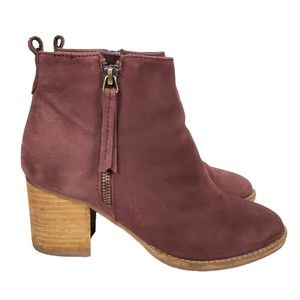 Blondo Nova Waterproof Burgundy Nubuck Suede Leather Ankle Booties Womens Sz 7